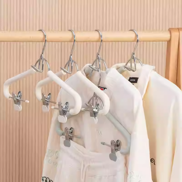 Non-slip household hanging clothes non-marking set of hangers with clips underwear drying rack (PACK OF 20)