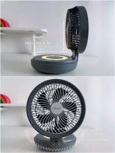 ⁦Fan rechargeable portable hovering folding circulation fan office home kitchen car desk wall dual-use⁩ - الصورة ⁦4⁩