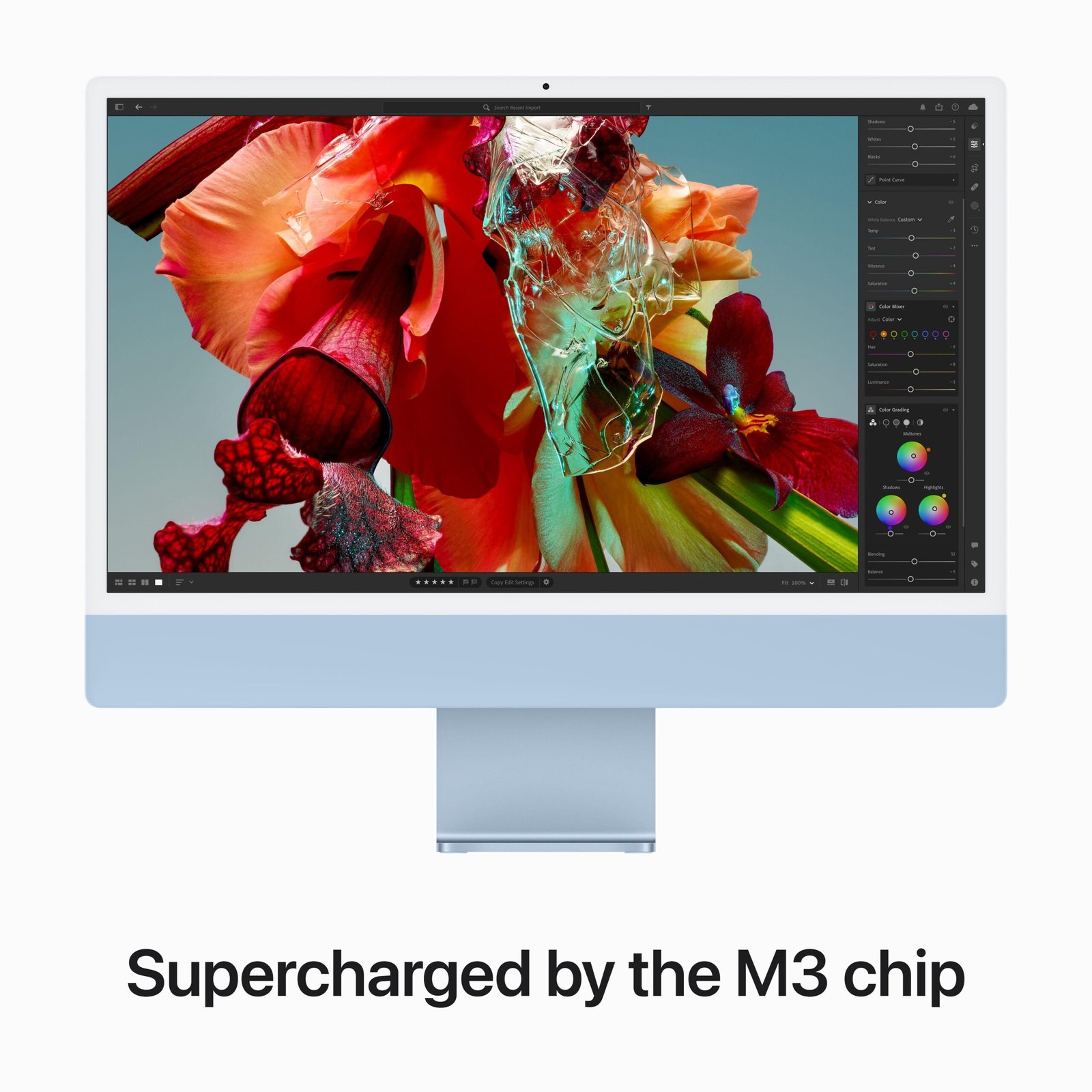 ⁦24-inch iMac with Retina 4.5K display: Apple M3 chip with 8‑core CPU and 8‑core GPU. 256GB SSD - Blue⁩ - الصورة ⁦4⁩