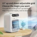 ⁦USB Rechargeable Mini Air Conditioner Fan - Portable Desk Cooling Device with Lithium Battery, Dual Power Mode (USB/Battery), Square Shape, Ideal for Office or Dormitory Use, Cooling Device⁩ - الصورة ⁦9⁩
