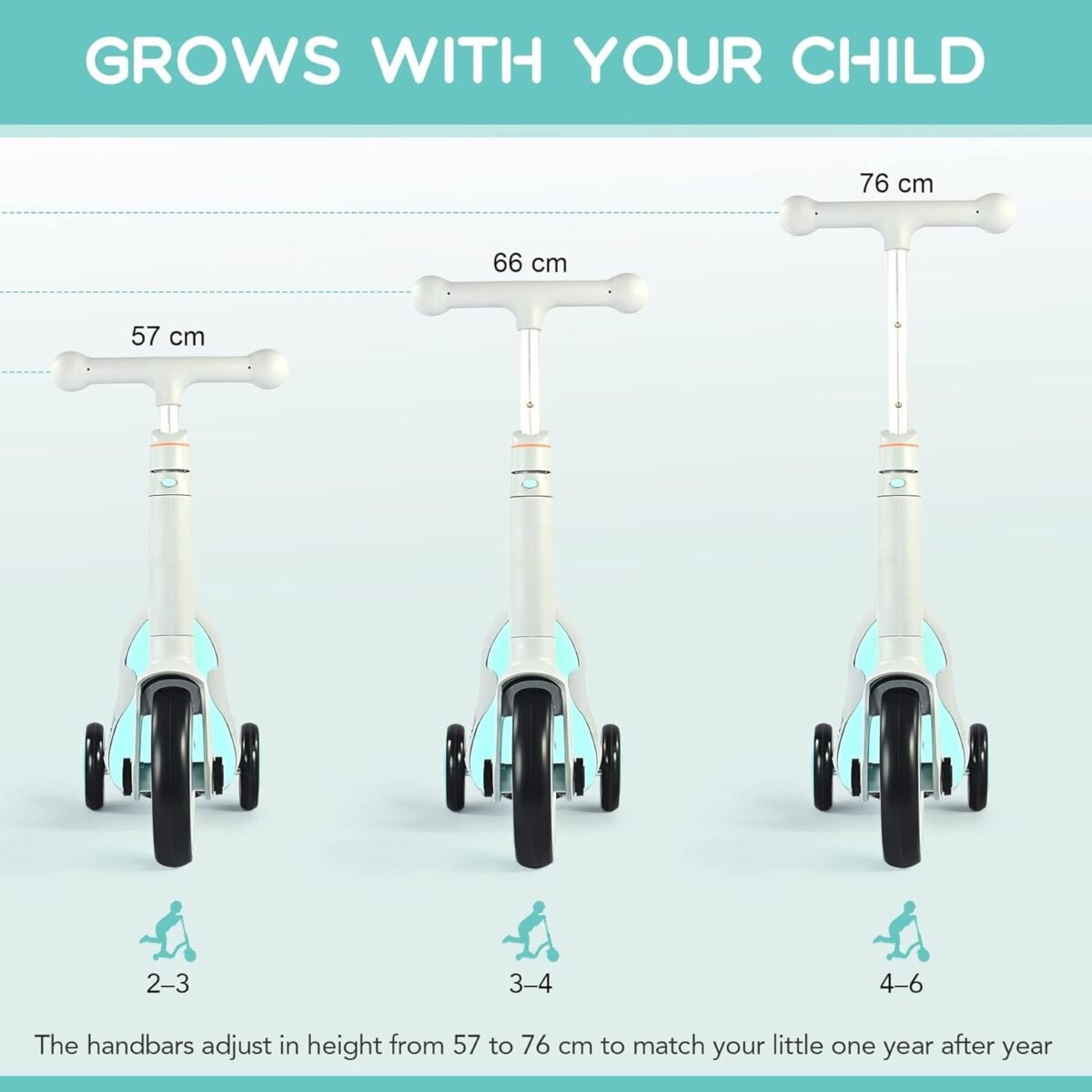 ⁦3 in 1 Kids Convertible Scooter⁩ - الصورة ⁦5⁩