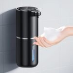 ⁦380Ml Automatic Soap Dispenser with Touchless Sensor - Wall-Mounted, Rechargeable Lithium Battery, USB Charging, Modern Black Design for Bathroom And Kitchen, Bathroom Soap Dispenser|Modern Soap Dispenser|Touchless Soap Dispenser⁩ - الصورة ⁦9⁩