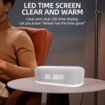 ⁦Four-in-One Night Light Alarm Clock Wireless Charger, USB Type-C Charging, Digital Clock with 3 Modes of Adjustable Lighting, Wireless Charging for Travel⁩ - الصورة ⁦8⁩