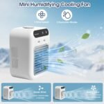 ⁦USB Rechargeable Mini Air Conditioner Fan - Portable Desk Cooling Device with Lithium Battery, Dual Power Mode (USB/Battery), Square Shape, Ideal for Office or Dormitory Use, Cooling Device⁩ - الصورة ⁦3⁩