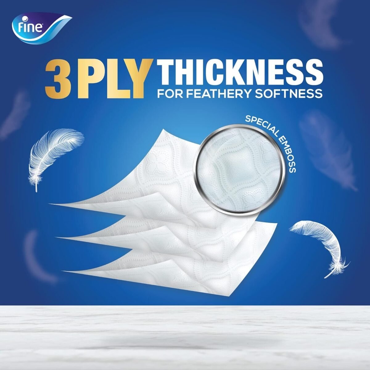 ⁦Fine Deluxe Toilet Tissues Paper 24 Rolls. 140 sheets x 3 Ply⁩ - الصورة ⁦3⁩