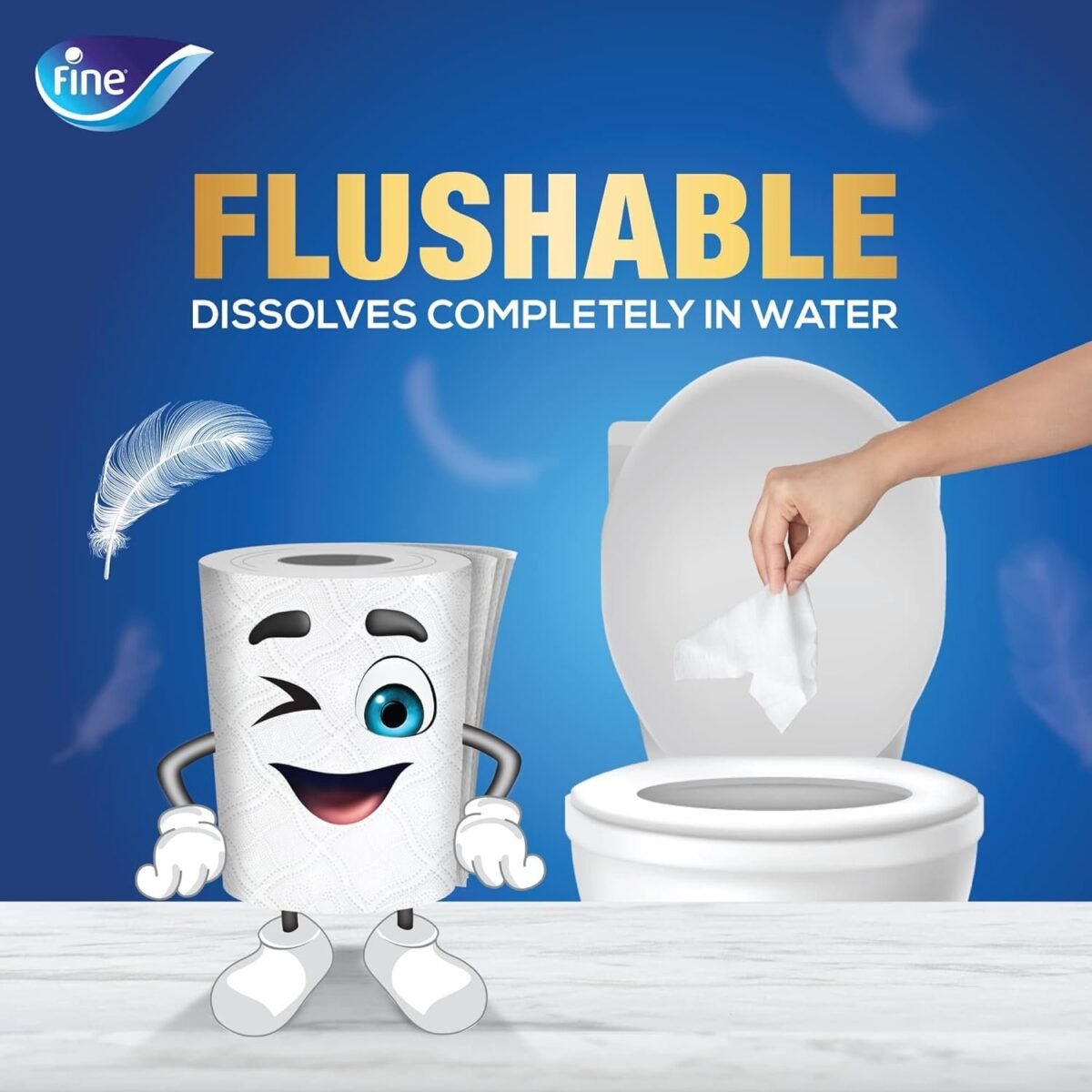 ⁦Fine Deluxe Toilet Tissues Paper 24 Rolls. 140 sheets x 3 Ply⁩ - الصورة ⁦5⁩
