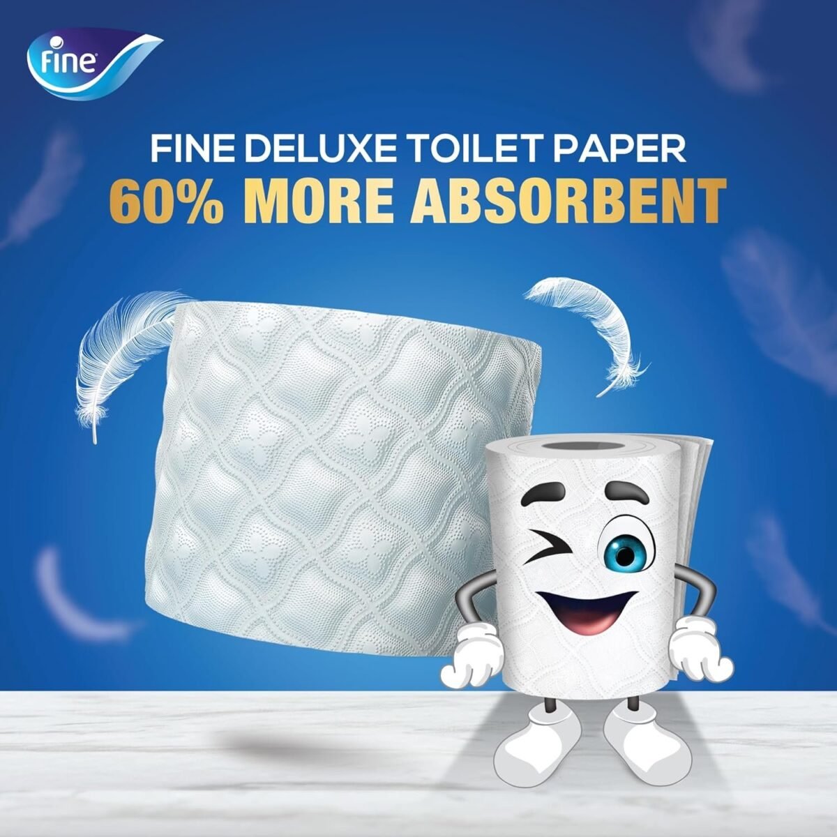 ⁦Fine Deluxe Toilet Tissues Paper 24 Rolls. 140 sheets x 3 Ply⁩ - الصورة ⁦2⁩