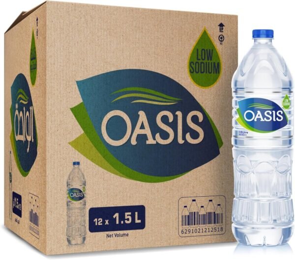 Oasis Still Drinking Water. 1.5L Carton Of 12 Package design may vary