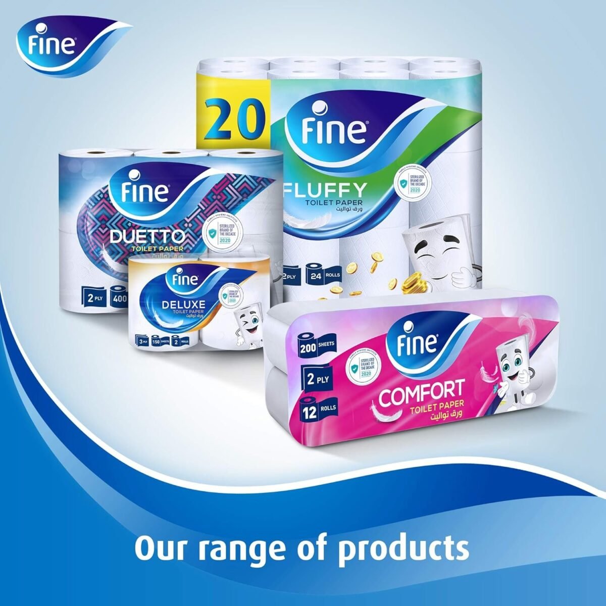 ⁦Fine Deluxe Toilet Tissues Paper 24 Rolls. 140 sheets x 3 Ply⁩ - الصورة ⁦7⁩