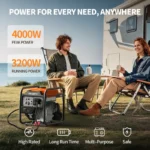 ⁦Efurden Outdoor Power Equipment 4000 WattsPortable Generator. Open Frame InverterGenerator with ECO Mode. Gas Powered. QuietOperation. Emergency Home Backup. RV Ready--⁩ - الصورة ⁦5⁩