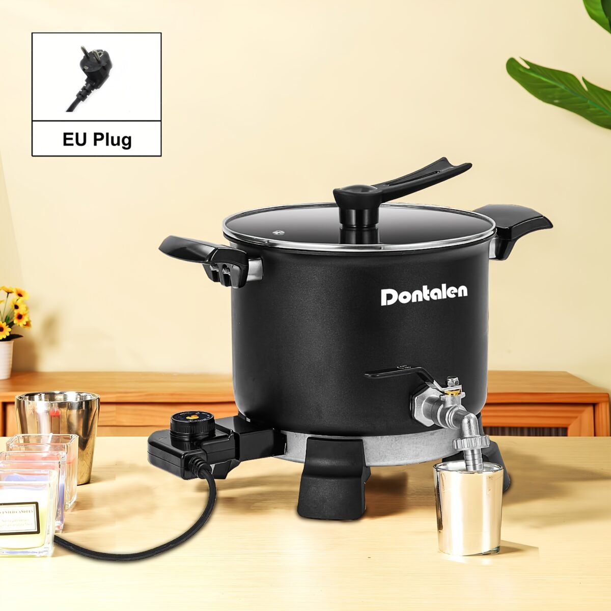 ⁦Dontalen 2025 new design 5 Liter Wax Melter Electric Electric Wax Melting Pot Candle Making Kit Machine Eu Plug Easy Clean Easy Pour Spout for Candle Soap Cream Beauty Bulk ProductionBusiness Or Home⁩ - الصورة ⁦1⁩