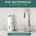 ⁦380Ml Automatic Soap Dispenser with Touchless Sensor - Wall-Mounted, Rechargeable Lithium Battery, USB Charging, Modern Black Design for Bathroom And Kitchen, Bathroom Soap Dispenser|Modern Soap Dispenser|Touchless Soap Dispenser⁩ - الصورة ⁦8⁩