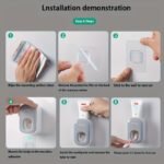 ⁦Fully Automatic High-end Toothpaste Squeezer for Bathroom, Home Use, Wall-mounted Toothpaste Holder without Drilling Holes⁩ - الصورة ⁦8⁩