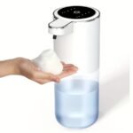 ⁦380Ml Automatic Soap Dispenser with Touchless Sensor - Wall-Mounted, Rechargeable Lithium Battery, USB Charging, Modern Black Design for Bathroom And Kitchen, Bathroom Soap Dispenser|Modern Soap Dispenser|Touchless Soap Dispenser⁩ - الصورة ⁦2⁩