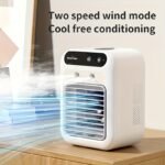 ⁦USB Rechargeable Mini Air Conditioner Fan - Portable Desk Cooling Device with Lithium Battery, Dual Power Mode (USB/Battery), Square Shape, Ideal for Office or Dormitory Use, Cooling Device⁩ - الصورة ⁦2⁩
