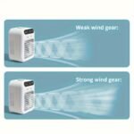 ⁦USB Rechargeable Mini Air Conditioner Fan - Portable Desk Cooling Device with Lithium Battery, Dual Power Mode (USB/Battery), Square Shape, Ideal for Office or Dormitory Use, Cooling Device⁩ - الصورة ⁦4⁩