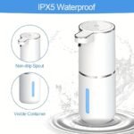 ⁦380Ml Automatic Soap Dispenser with Touchless Sensor - Wall-Mounted, Rechargeable Lithium Battery, USB Charging, Modern Black Design for Bathroom And Kitchen, Bathroom Soap Dispenser|Modern Soap Dispenser|Touchless Soap Dispenser⁩ - الصورة ⁦11⁩