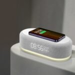 Four-in-One Night Light Alarm Clock Wireless Charger, USB Type-C Charging, Digital Clock with 3 Modes of Adjustable Lighting, Wireless Charging for Travel